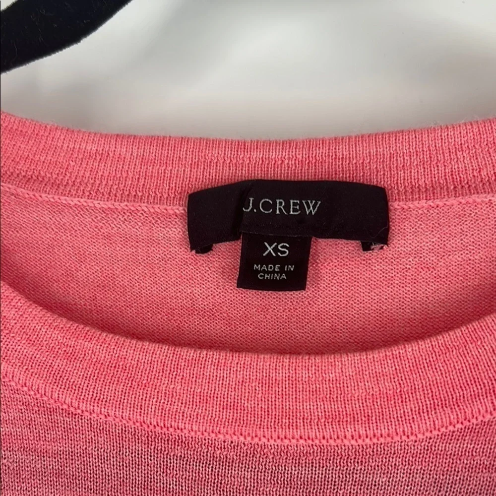 J. Crew Pink Crew Neck Sweater Lightweight Knit | XS
